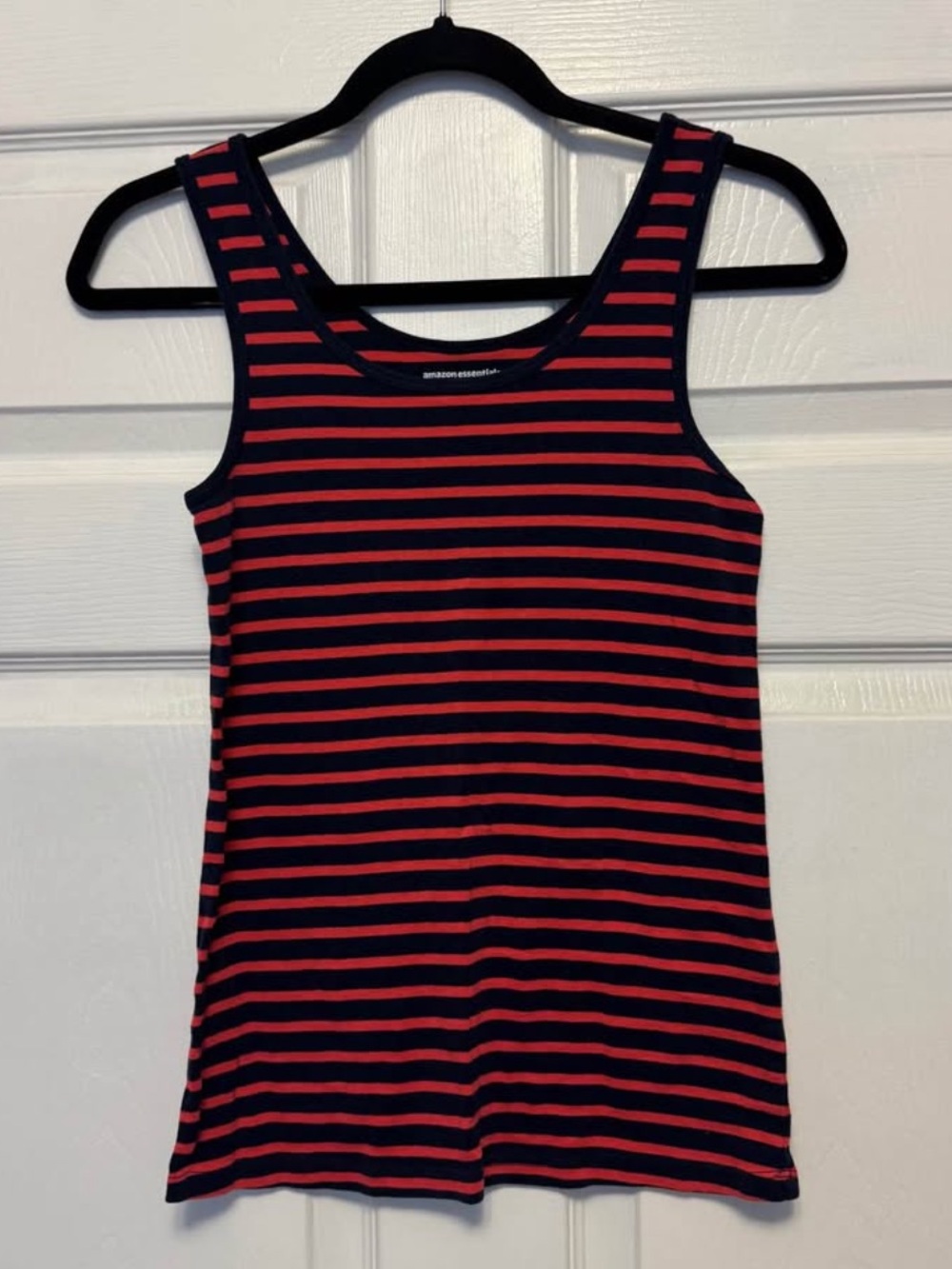 Amazon Essentials Women’s Navy and Red Striped Tank Top